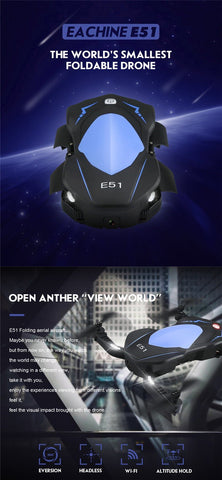 Image of Eachine E51 RC Quadcopter 720P Foldable Camera Selfie Drone with Altitude Hold - JustPeri - Drive Your Destiny