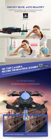 Image of Eachine E51 RC Quadcopter 720P Foldable Camera Selfie Drone with Altitude Hold - JustPeri - Drive Your Destiny