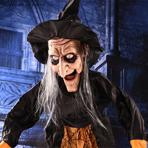 Image of Halloween Hanging Witch, Haunted House Props With Voice Induction - JustPeri - Drive Your Destiny