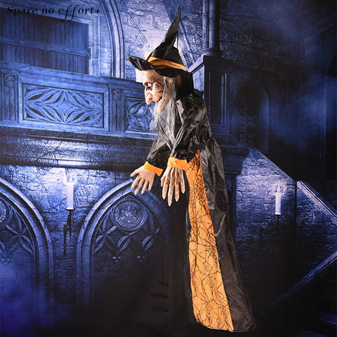Image of Halloween Hanging Witch, Haunted House Props With Voice Induction - JustPeri - Drive Your Destiny