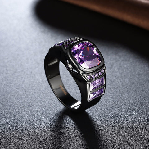 Image of Crystal Black-Gold Rings, Women Fashion Jewelry - JustPeri - Drive Your Destiny